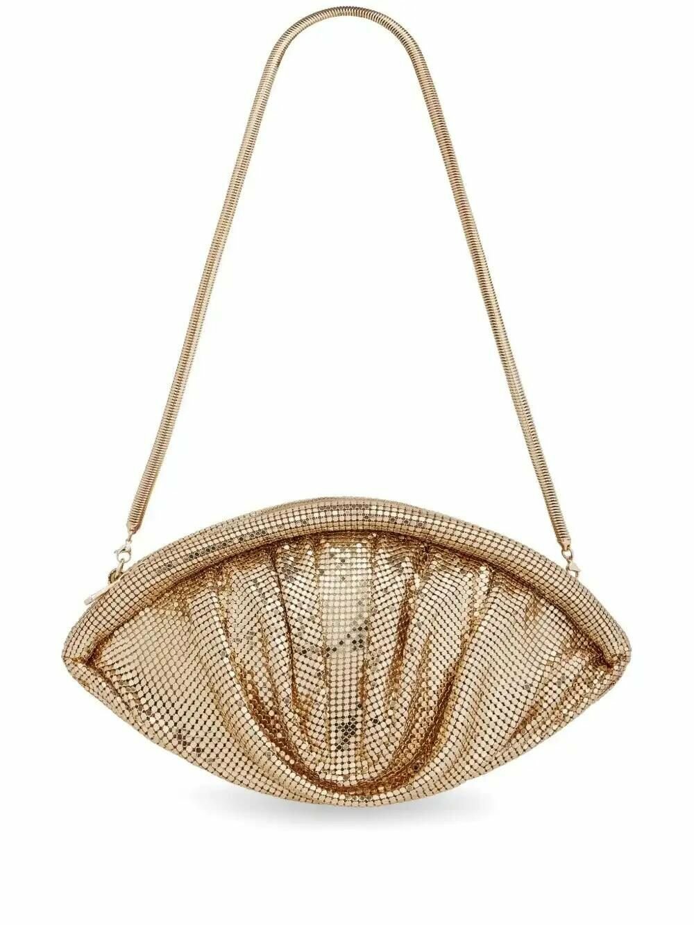 Rabanne Gold-Tone Mesh Evening Clutch Bag
