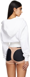 Mugler White Corseted Hoodie