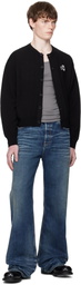 We11done Black Teddy Logo Cardigan