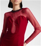 Miss Sohee Embellished cotton-blend velvet gown
