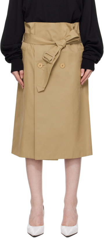 Photo: VETEMENTS Beige Deconstructed Midi Skirt