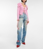 Blumarine - Floral embellished wide-leg jeans