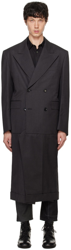 Photo: Junya Watanabe Gray Wool Stripe Coat