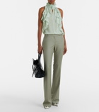 McQueen Ruffled silk chiffon top