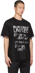 Burberry Black Paneled Lace T-Shirt
