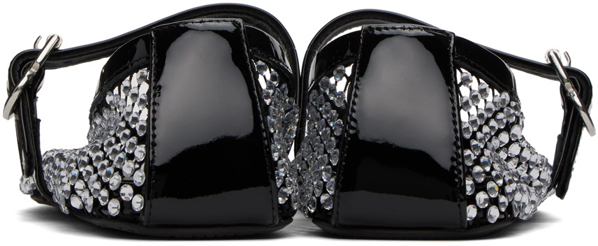 ALAÏA Black Crystal-Cut Ballerina Flats
