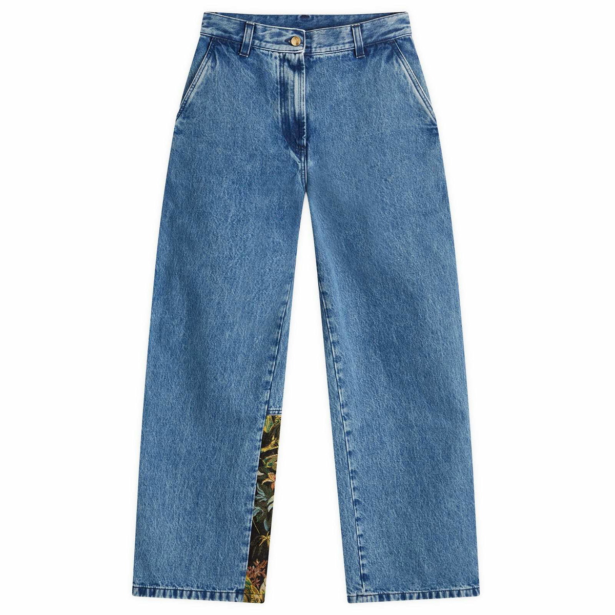 Palm Angels Women's Jungle Baggy 5 Pockets in Blue/Green