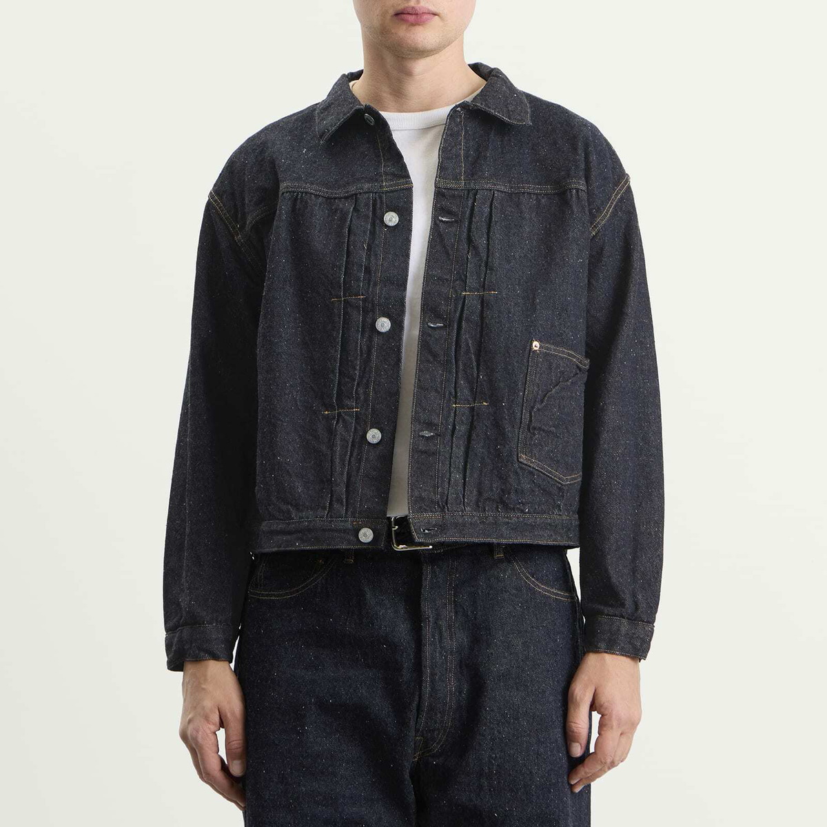 Kaptain Sunshine Men's Denim Tracker Jacket in Indigo One Wash