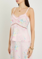Loveshackfancy Lirena Floral-print Satin Cami top Pink
