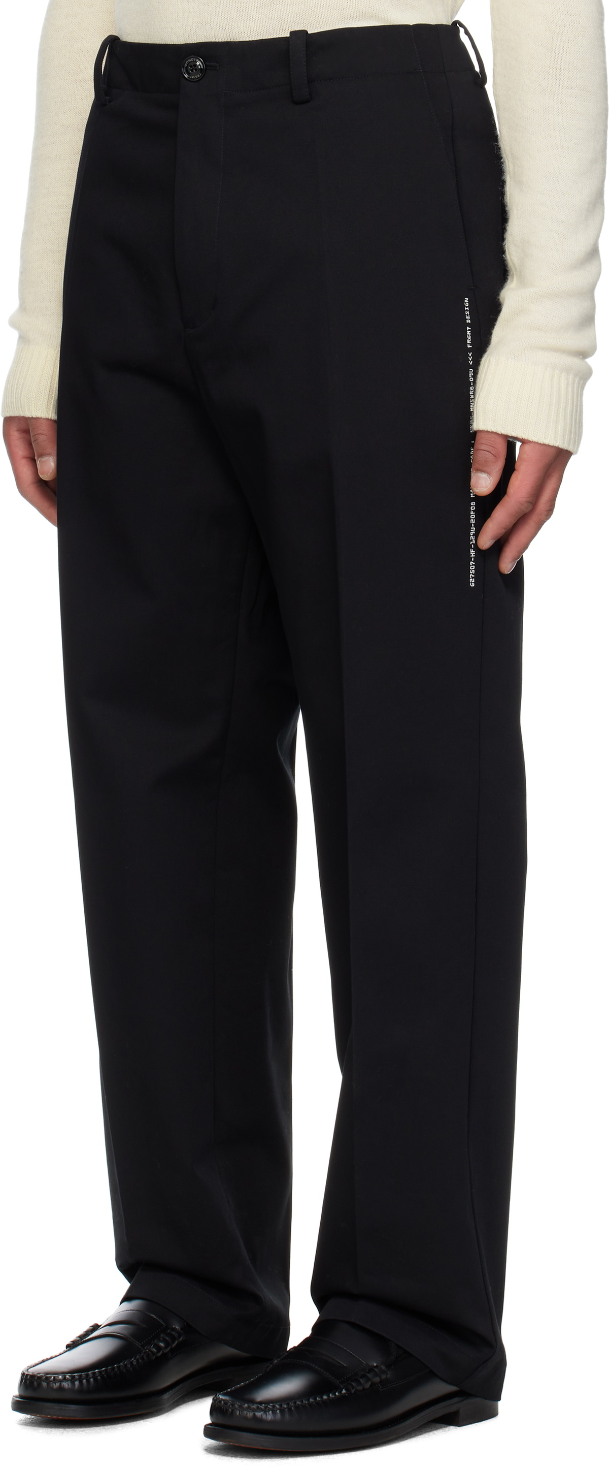 Moncler Genius Moncler x FRGMT Hiroshi Fujiwara Black Cotton Gabardine Trousers