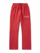 Cherry Los Angeles - Star Parachute Straight-Leg Logo-Embroidered Cotton-Jersey Sweatpants - Red