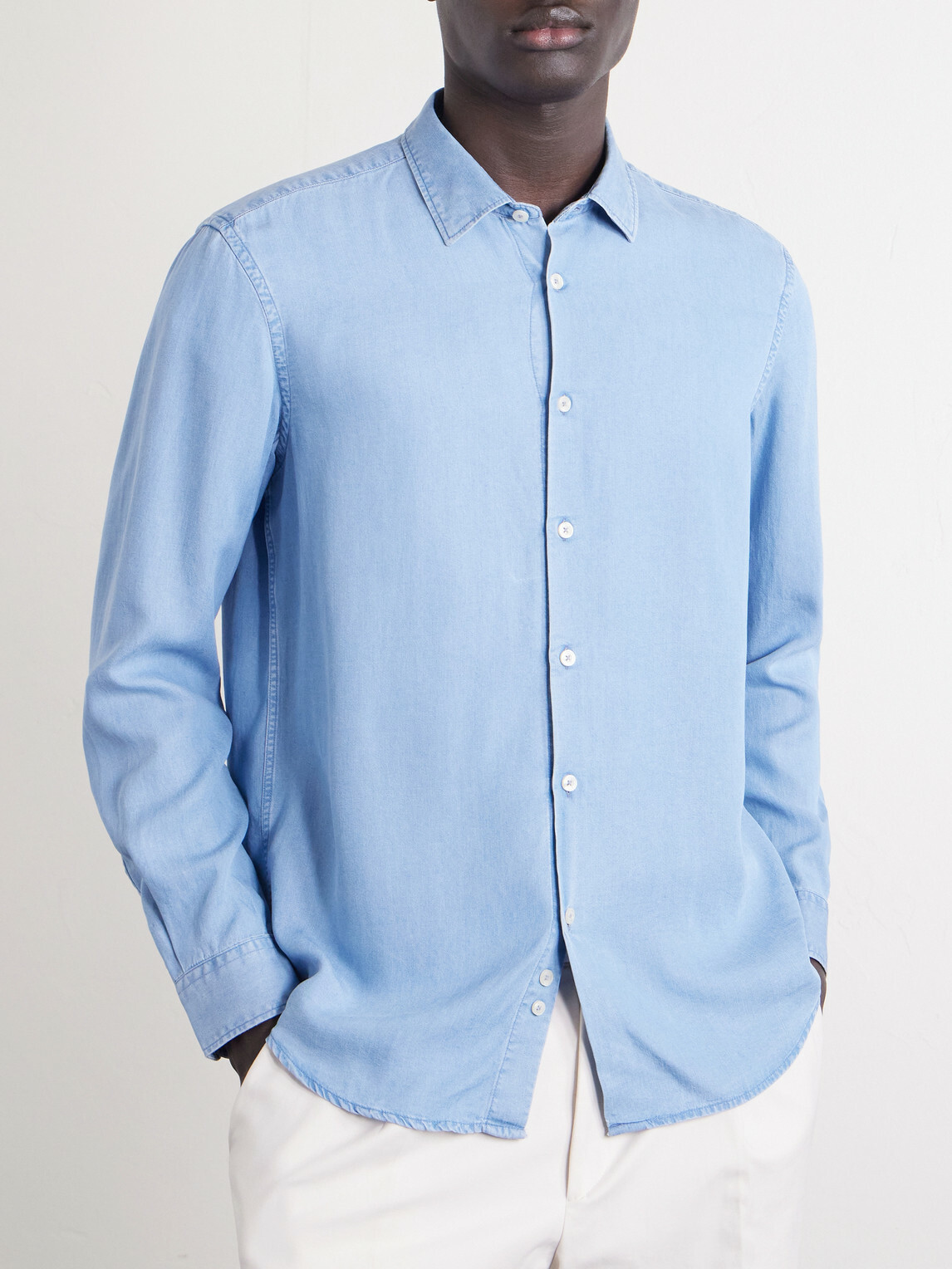 Altea - Scott Lyocell-Chambray Shirt - Blue