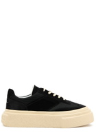 MM6 BY Maison Margiela Panelled Suede Flatform Sneakers Black