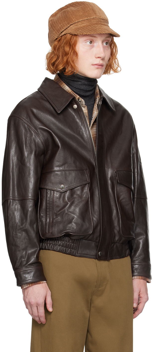 Dunst Brown Oversized Leather Jacket Dunst