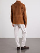 Ralph Lauren Purple label - Hollis Panelled Suede Jacket - Brown