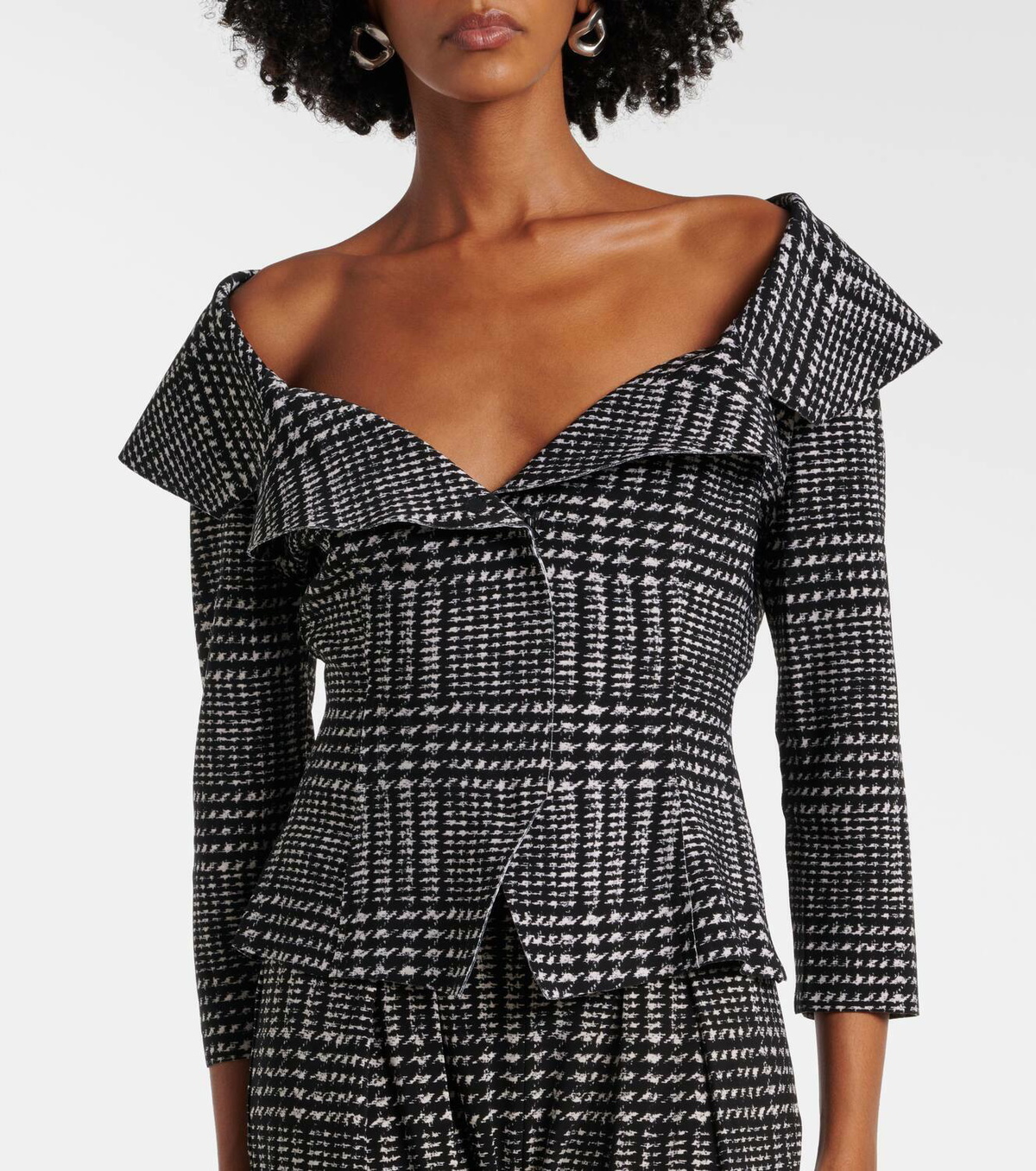 Norma Kamali Plaid cropped jacket Norma Kamali