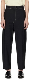LEMAIRE Black Belted Trousers