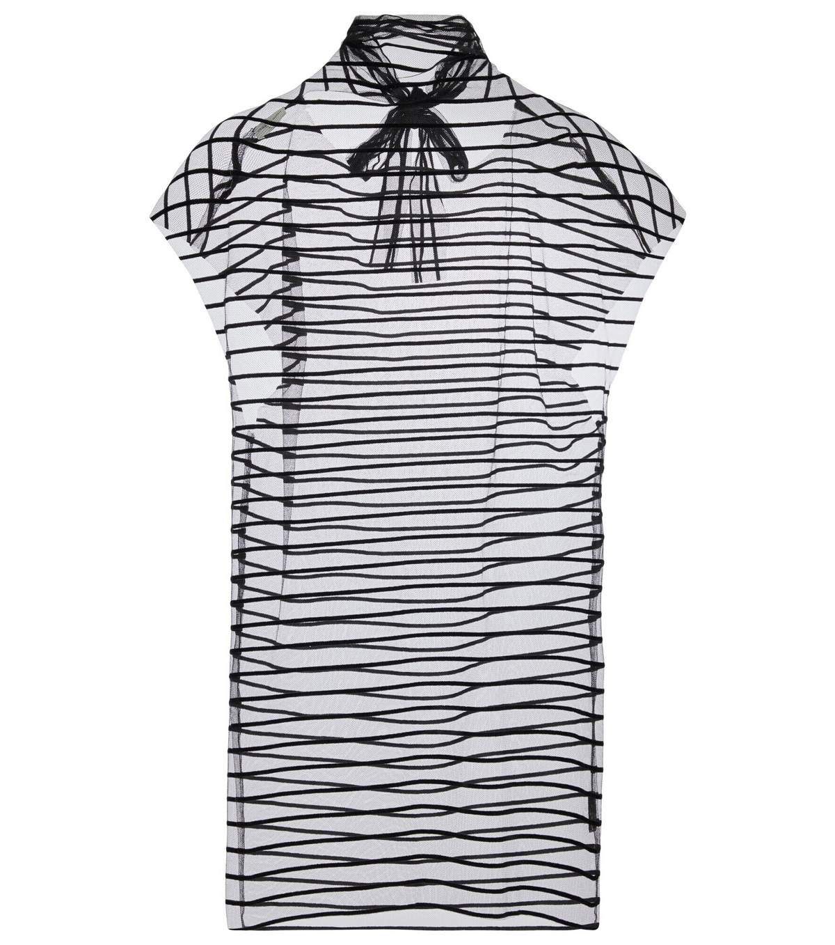 Dries Van Noten - Striped mesh tie-neck top