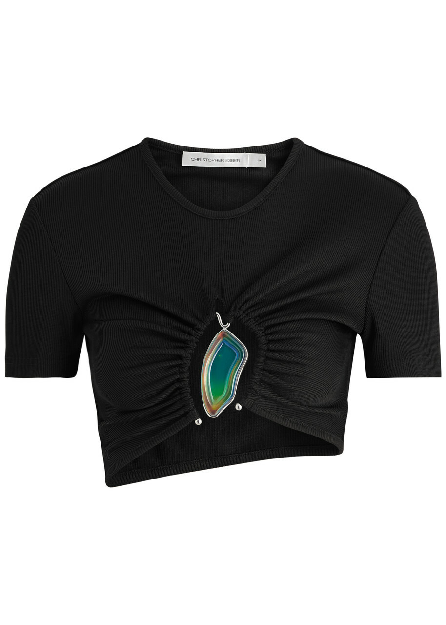 Christopher Esber Black Open Twist Side T-Shirt Christopher