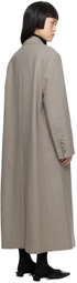 AMI Alexandre Mattiussi Gray Double-Breasted Coat