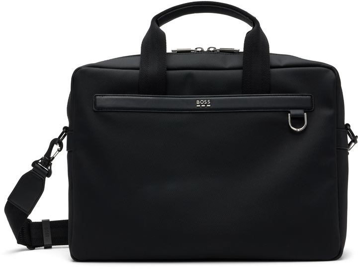 Photo: BOSS Black Multi-Pocket Logo Briefcase