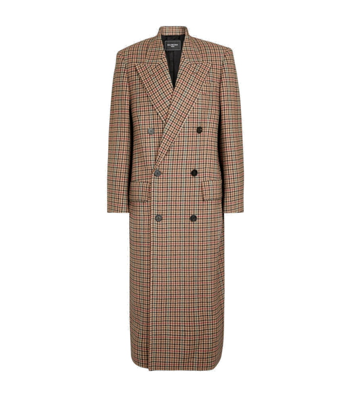 Photo: Balenciaga - Checked wool overcoat