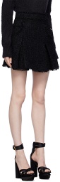 Balmain Black Pleated Miniskirt