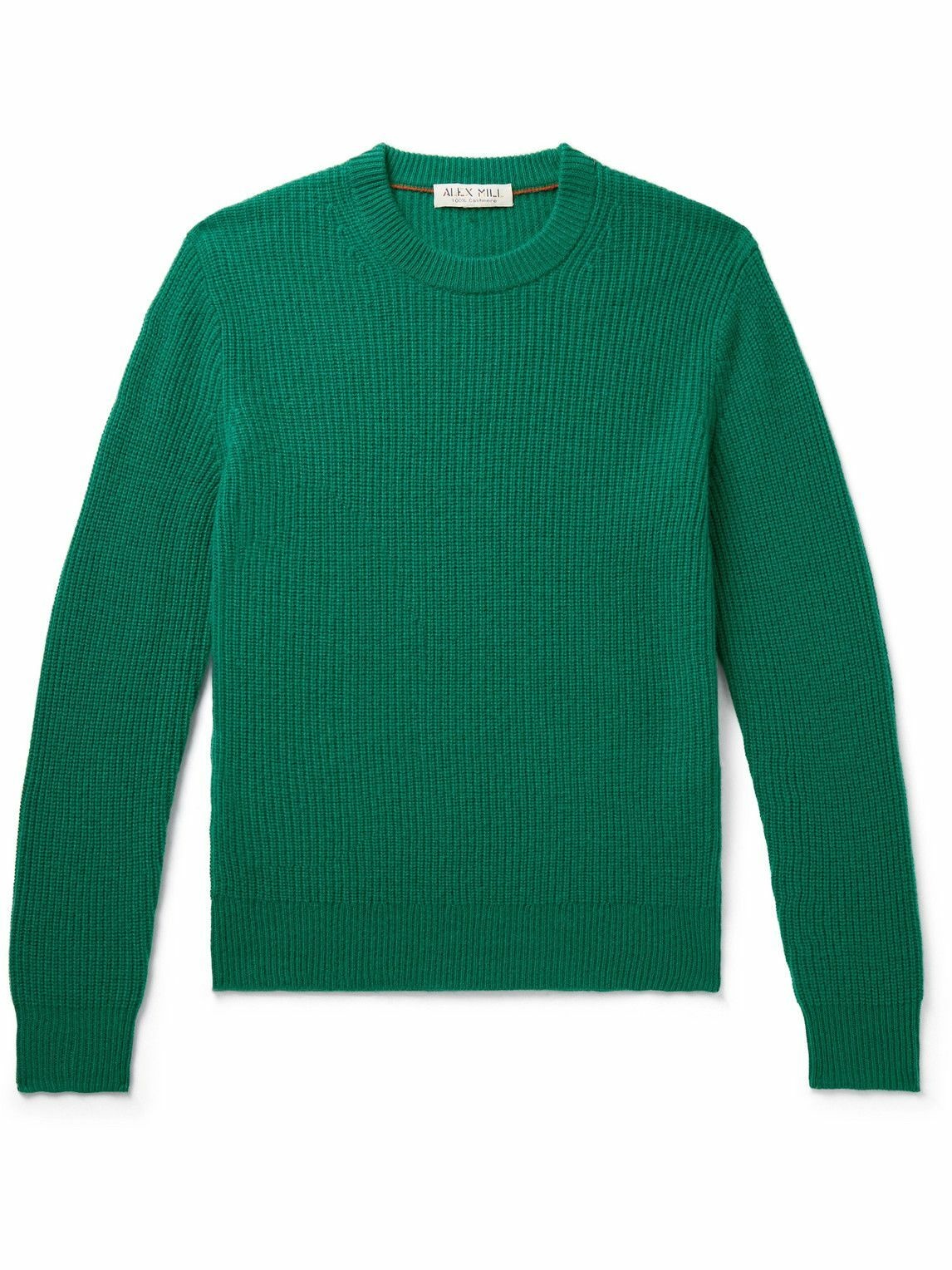 Photo: Alex Mill - Jordan Ribbed Brushed-Cashmere Sweater - Green