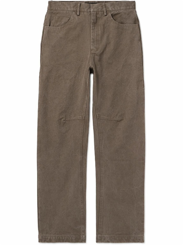 Photo: Entire Studios - Task Straight-Leg Stone-Washed Cotton-Canvas Trousers - Brown