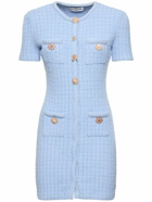 SELF-PORTRAIT Embellished Buttons Knit Mini Dress