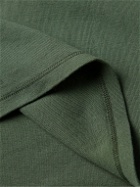 Schiesser - Karl Heinz Slim-Fit Organic Cotton-Jersey Henley T-Shirt - Green