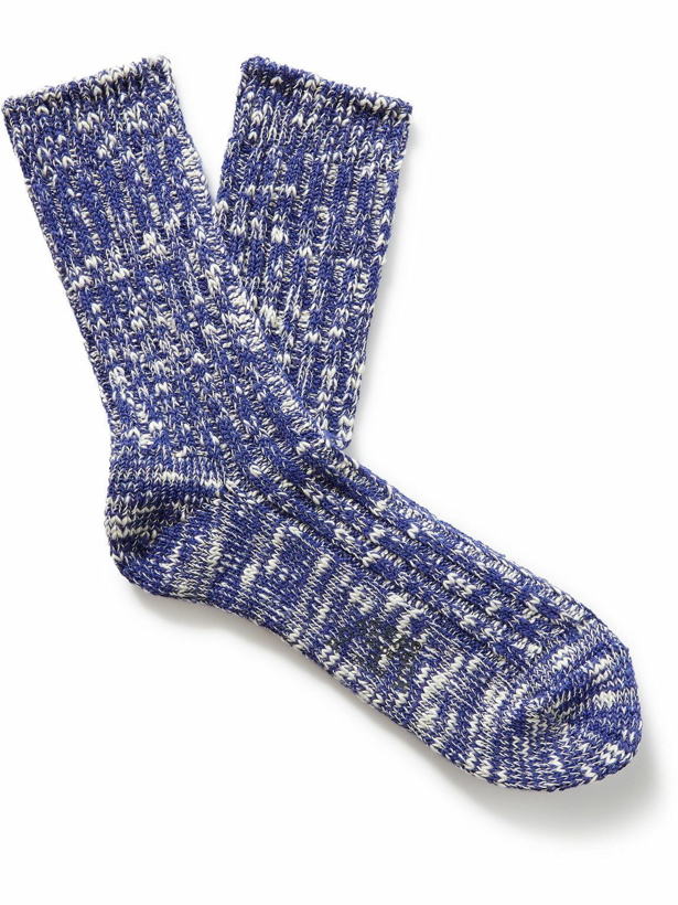 Photo: Rostersox - Ribbed Metallic Cotton-Blend Socks