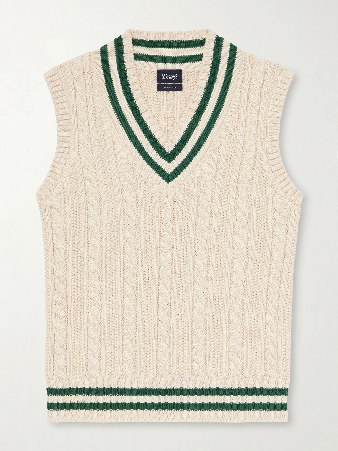 Drake's - Cricket Knitted Cotton and Cashmere-Blend Vest - Neutrals