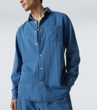 Frescobol Carioca Emilio herringbone denim shirt
