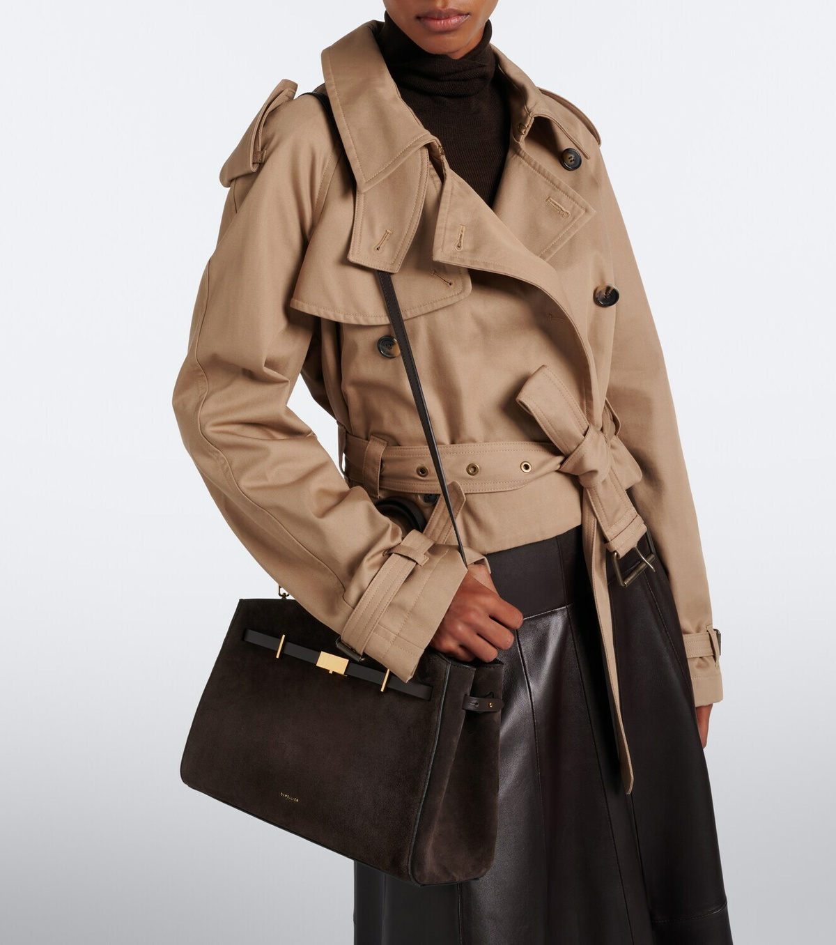 DeMellier Hudson Midi suede tote bag
