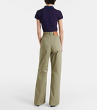 Loewe High-rise cotton wide-leg pants