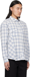 lesugiatelier Blue Sculpture Check Shirt