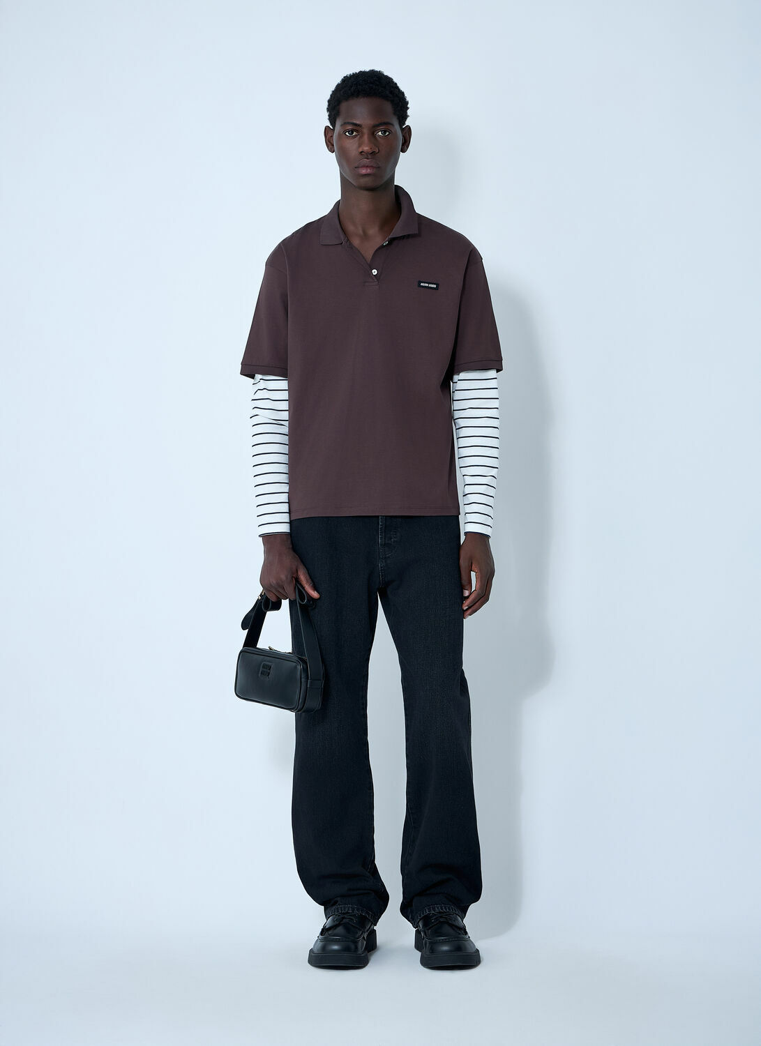 Miu Miu Logo Motif Polo Shirt