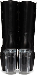 Rick Owens Black Platform Biker Boots