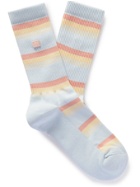 Acne Studios - Striped Ribbed Stretch Cotton-Blend Socks - White