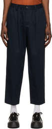 Marni Navy Cropped Gabardine Trousers