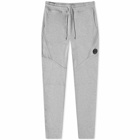 C.P. Company Men's Diagonal Raised Fleece Sweat Pant in Grey Melange