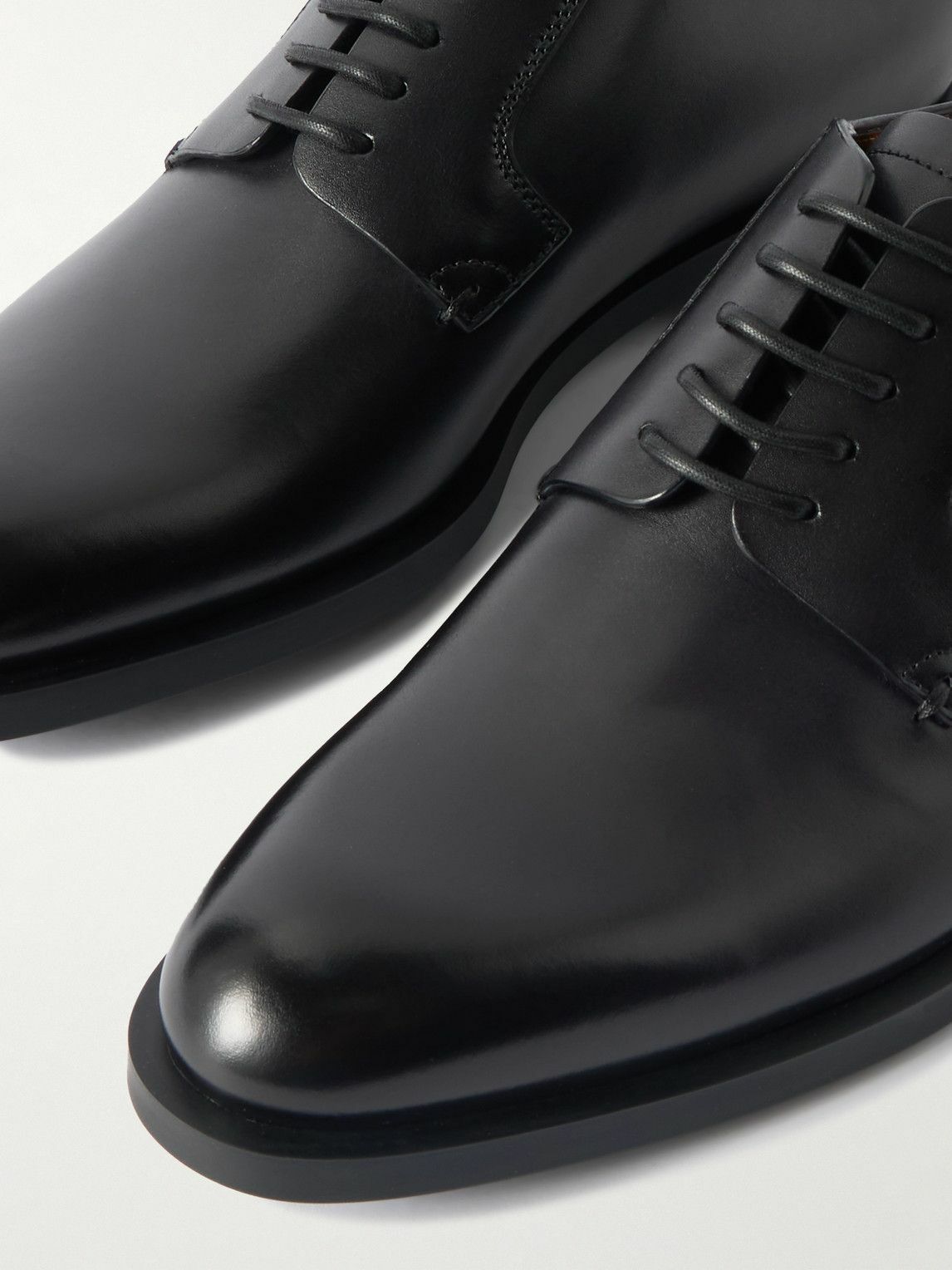 Zegna - Leather Derby Shoes - Black