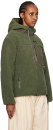 TAION Khaki Hooded Reversible Down Jacket