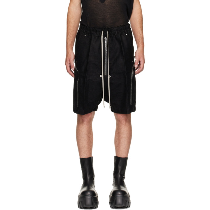 Photo: Rick Owens Black Tower Heizer Shorts