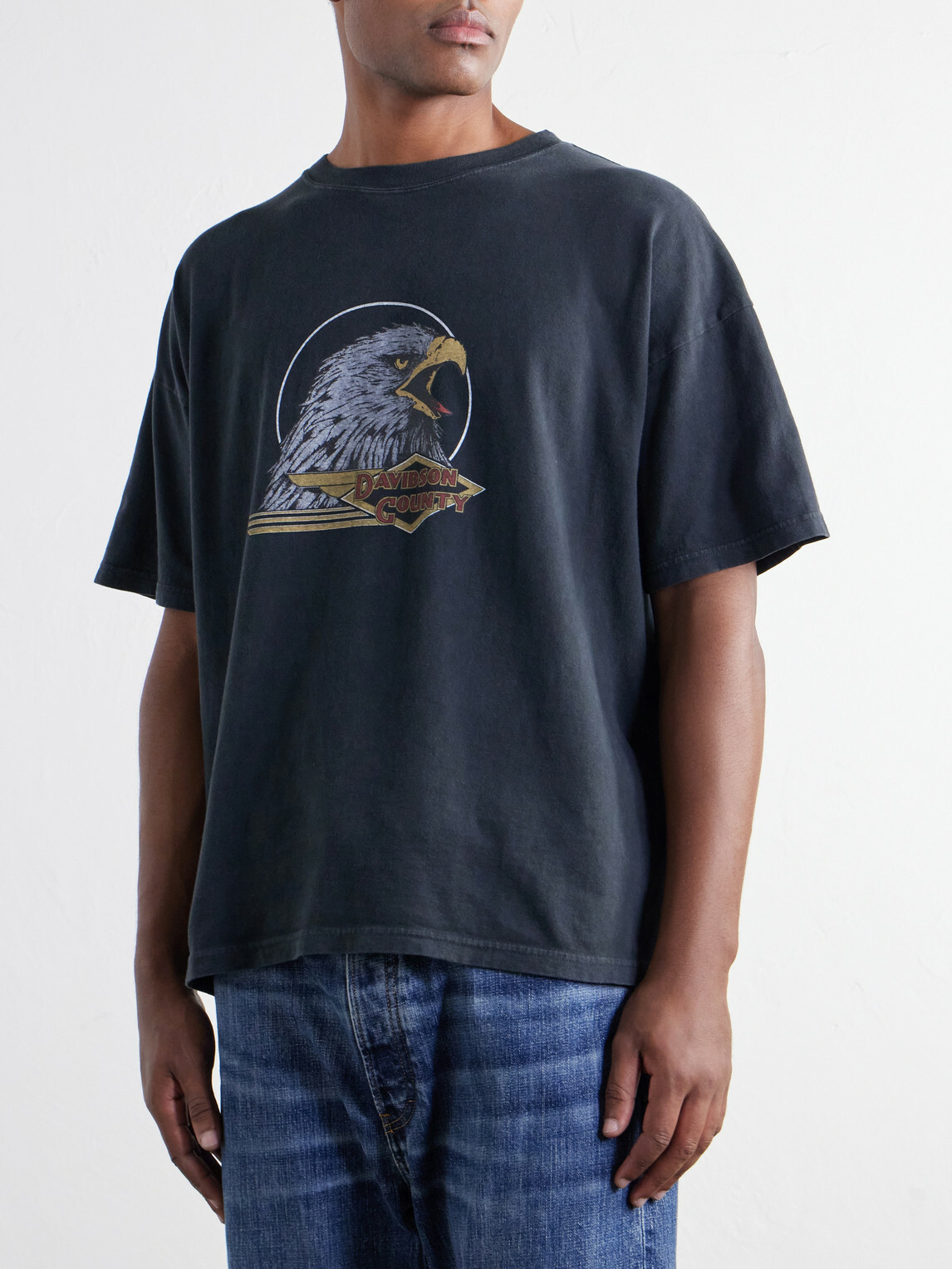 Remi Relief - Davidson County Printed Cotton-Jersey T-Shirt - Black