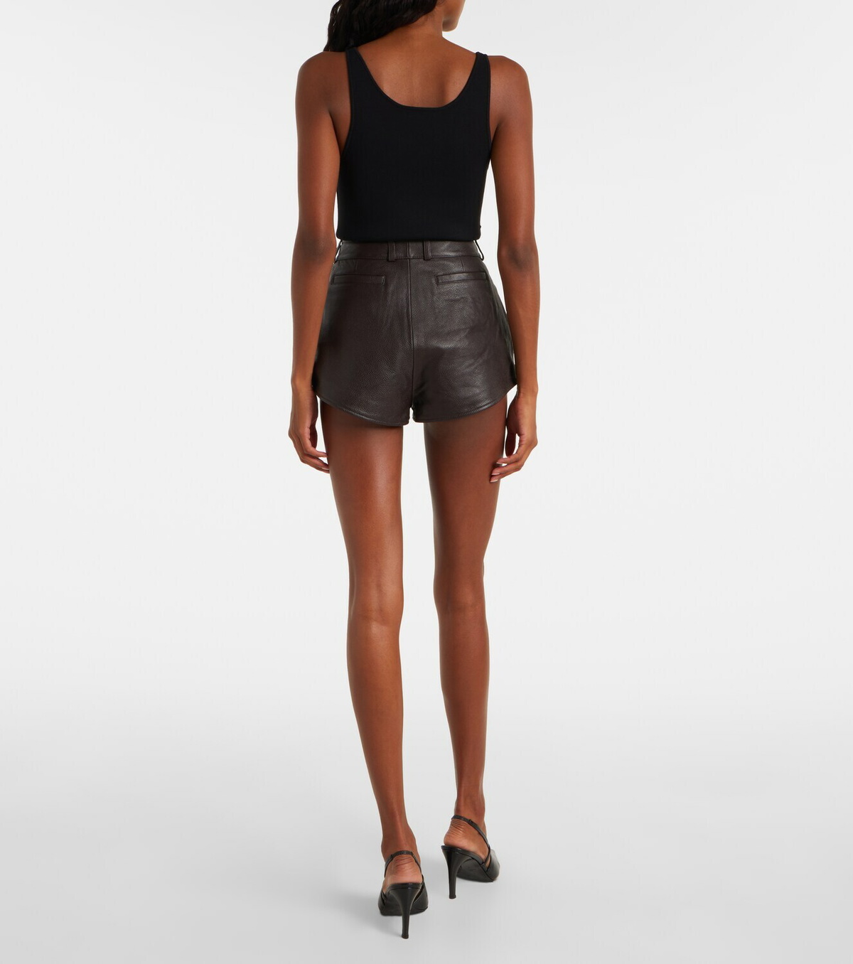 The Frankie Shop Loen high-rise leather micro shorts