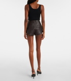 The Frankie Shop Loen high-rise leather micro shorts