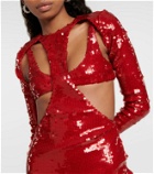 LaQuan Smith Sequined cutout minidress