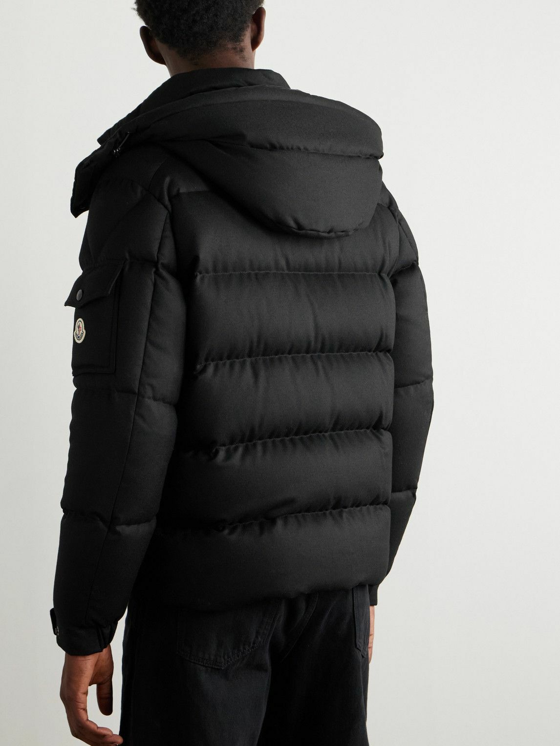 Moncler - Logo-Appliquéd Quilted Wool-Flannel Hooded Down Jacket
